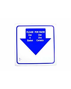 Omcan Shopping Basket Sign, English/Spanish - CA