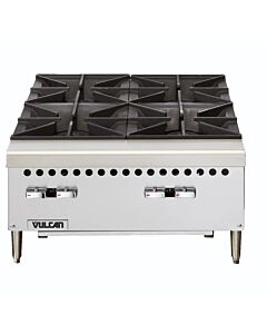 Vulcan VCRH24 Restaurant Series Natural Gas 24” Countertop 4-Burner Gas Hot Plate - 100,000 BTU - CA