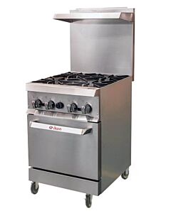 Ikon IR-4-24CO - Gas Range with Built-In Convection Oven, 4 Burners -153,000 BTU