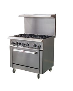 Ikon IR-6-36CO - Gas Range with Built-In Convection Oven, 6 Burners -33,000 BTU