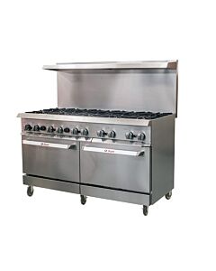 Ikon IR-10-60CO - Gas Range with Built-In Convection Oven, 10 Burners -30,000 BTU