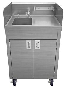 Winholt STCT-BHD2436PUMP-KG 44"H Self Contained Portable Sink with 6"D Bowl, Hot & Cold Water, Soap Dispenser