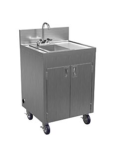 Winholt STCT-BHD2436PUMP-WH 44"H Portable Sink w/ 5"D Bowl, Hot & Cold Water