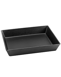 DELFIN BRC-1210LT-010 Linen 3 qt. Black Rectangular Melamine Bowl