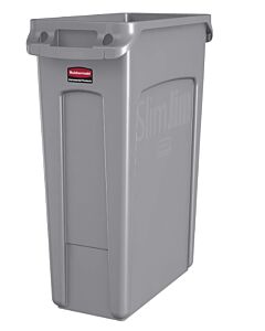 Rubbermaid RCP‐3540‐60‐GRAY Vented Slim Jim® Waste Container 23 Gallon - Gray