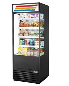 True TOAM-30GS-HC~TSL01 30" Glass Sided Open Air Display Case - Standard Look