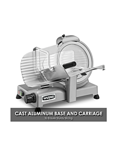 Waring WCS250SV 10" Belt-Driven Heavy Duty Slicer 0.75HP Peak input - 120V/60/1