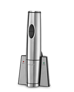 Waring WWO120 Cordless Rechargeable Wine Bottle Opener – Stainless Steel, with 2 Augers, 120V/0.15A, ETL Sanitation/NSF