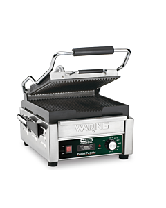 Waring WPG150T Panini Perfetto® Compact Ribbed Panini Grill with Timer, 9.75" x 9.25",120V/1800W