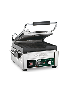 Waring WPG150TB Panini Perfetto® Compact Ribbed Panini Grill with Timer, 9.75" x 9.25", 208V/2400W