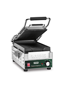 Waring WPG200 Panini Compresso™ - Slimline Ribbed Panini Grill, 14.5" x 7.75" ,120V/1800W