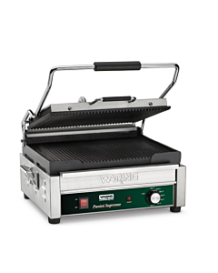 Waring WPG250B Panini Supremo® Large Ribbed Panini Grill, 14.5" x 11", 208V/2400W