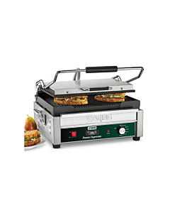 Waring WPG250TB Panini Supremo® Large Ribbed Panini Grill with Timer, 14.5" x 11", 208V/2800W