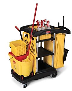 Rubbermaid RCP-9T72-00-BLA High Capacity Cleaning Cart - USA