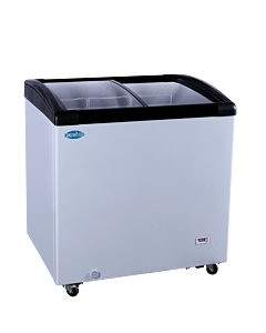 Zanduco 31" Ice Cream Display Chest Freezer with Curved Glass Top, 4 cu.ft. - 110V, 210W - CA