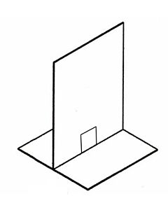 Zanduco 24" x 32" Free Standing Cashier Sneeze Guard with Cut Out