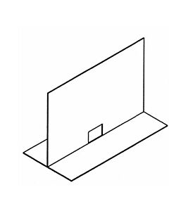 Zanduco 48" x 32" Portable Self-Standing Cashier Sneeze Guard with Cut Out