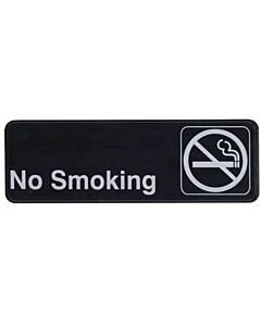 Winco SGN-310 3" x 9" Sign, Black, No Smoking - USA