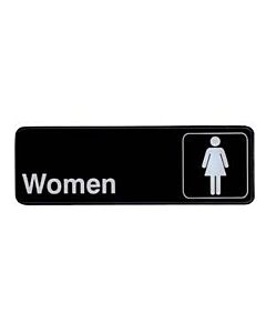 Winco SGN-312 3" x 9" Sign, Black, Women - USA