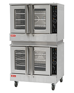 Omcan 40" Double Deck Natural Gas Convection Oven, Full Size - 120,000 BTU