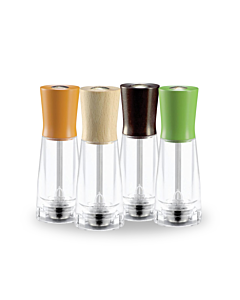 Omcan 15cm Tosca Series Beech Wood Pepper Mill with Acrylic Resin Base