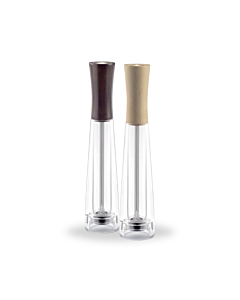 Omcan 26cm Tosca Series Beech Wood Pepper Mill with Acrylic Resin Base