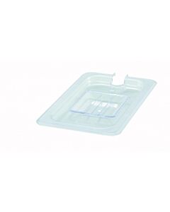 Winco SP7400C 1/4 Size Polycarbonate Food Pan Cover, Slotted - USA
