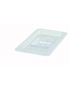 Winco SP7400S 1/4 Size Polycarbonate Food Pan Cover, Solid - USA