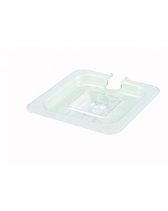 Winco SP7600C 1/6 Size Polycarbonate Food Pan Cover, Slotted - USA