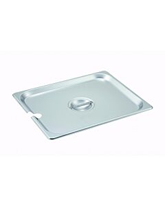 Winco SPCH 1/2 Size Stainless Steel (18/8) Steam Pan Cover, Slotted - USA
