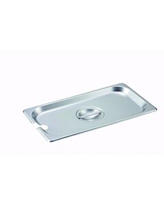 Winco SPCT 1/3 Size Stainless Steel (18/8) Steam Pan Cover, Slotted - USA