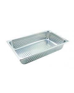Winco SPFP4 Full Size Stainless Steel Perforated Steam Pan, 4" Depth (NSF) - USA