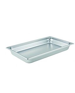 Winco SPJM-102 Anti-Jam Steam Pan Full Size 2 1/2" Depth, 24 Gauge Stainless Steel - USA