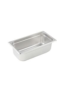 Winco SPJM-304 Anti-Jam Steam Pan 1/3 Size 4" Depth, 24 Gauge Stainless Steel - USA