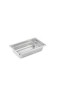 Winco SPJM-402 Anti-Jam Steam Pan 1/4 Size 2 1/2" Depth, 24 Gauge Stainless Steel - USA