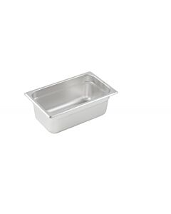 Winco SPJM-404 Anti-Jam Steam Pan 1/4 Size 4" Depth, 24 Gauge Stainless Steel - USA