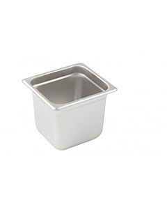 Winco SPJM-606 Anti-Jam Steam Pan 1/6 Size 6" Depth, 24 Gauge Stainless Steel - USA