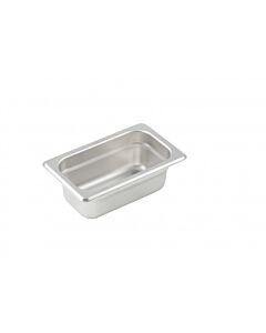 Winco SPJM-902 Anti-Jam Steam Pan 1/9 Size 2 1/2" Depth, 24 Gauge Stainless Steel - USA