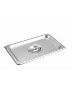 Winco SPSCQ 1/4 Size Stainless Steel (18/8) Steam Pan Cover, Solid - USA