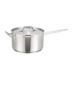 Winco SSSP-10 Stainless Steel Sauce Pan 10 qt with Cover, 11" X 6 1/8" - Induction Ready - CA