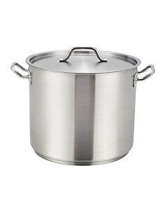 Winco SST-24 24 qt Stainless Steel Stock Pot with Cover - CA