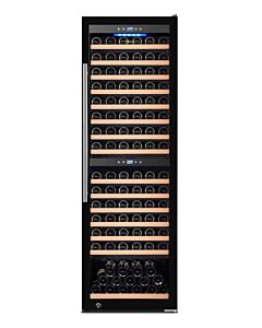 Vinovero 27" Dual Zone Wine Cooler with 180 Bottle Capacity and Black Full Glass Door - CA