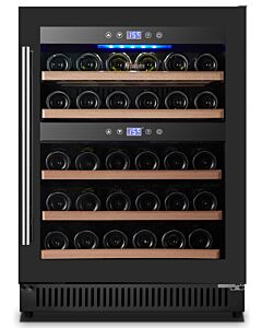Vinovero 23" Dual Zone Wine Cooler with 40 Bottle Capacity and Black Full Glass Door