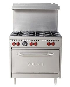 Vulcan SX36-6BN 36" 6-Burner Natural Gas Range with Standard Oven - 198,000 BTU - USA
