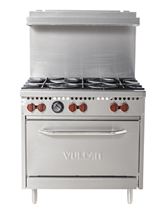 Vulcan SX36-6BP 36" 6-Burner Liquid Propane Range with Standard Oven - 198,000 - USA