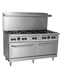 Vulcan SX60F-10B 60" 10 Burner Gas Range with 2 Standard Oven Liquid Propane - 358,000 BTU - USA