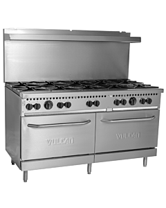 Vulcan SX60F-10B 60" 10 Burner Gas Range with 2 Standard Oven Natural Gas - 358,000 BTU - USA