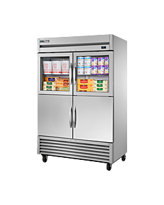 True T-49-2-G-2-HC~FGD01 55" Half Glass 4-Door Reach-In Refrigerator