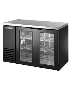 True TBB24-48-2G-Z1-SFT-B-1 48" Back Bar Refrigerator Two Swinging Glass Doors- Black - USA