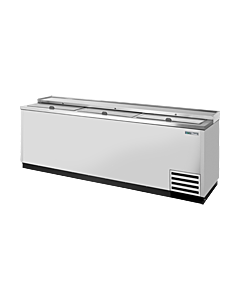 True TD-95-38-S-HC 95" Solid Slide Lid Stainless Steel Deep Well Bottle Cooler